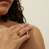 January Birthstone Garnet Ring