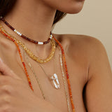 Aurora Citrine Fancy Cut Necklace