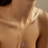 Gemstone Amethyst Raindrop Necklace