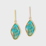 Nevada Mona Lisa Turquoise Gold Bezel Earrings