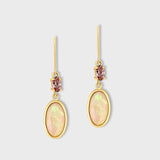 Soleil Purple Sapphire Opal Bezel Earrings