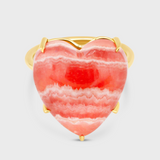Love Rhodochrosite Heart Ring