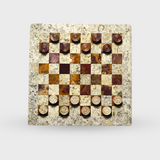 Brown Marble and Onyx Checkers Set