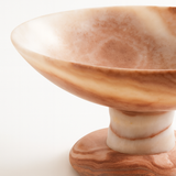 White Onyx Round Footed Fruit Bowl