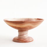 White Onyx Round Footed Fruit Bowl