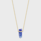 Crystalline Tanzanite Diamond Bar Necklace
