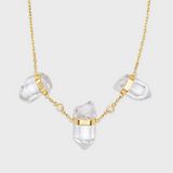 Crystalline Crystal Quartz Crown Diamond Necklace