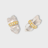 Crystalline Crystal Quartz Diamond Studs