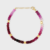 Arizona Jumbo Ruby Gold Cube Bracelet