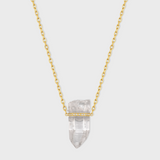 Crystalline Jumbo Crystal Quartz Diamond Bar Necklace