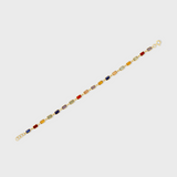 Chakra Rainbow Sapphire Gold Bezel Bracelet
