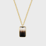 Gemstone Jumbo Smoky Quartz Citrine Gold Bezel Long Necklace