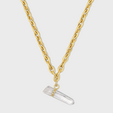 Crystalline Amour Diamond Crystal Quartz Charm Necklace