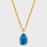 Happy Buddha Jumbo Aquamarine Necklace