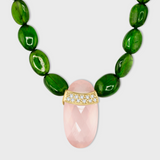 Arizona Diamond Rose Quartz Chrome Diopside Candy Necklace