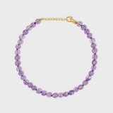 Men's Birthstone February Amethyst Sphere Bracelet