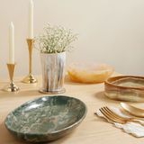 Green Dragon Jade Oval Tray