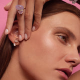Crystalline Crystal Quartz Diamond Studs