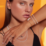 Birthstone April Crystal Pearl Bracelet & Necklace Set