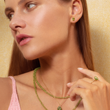 Birthstone August Peridot Bracelet & Necklace Set