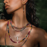 Chakra Citrine Gemstone Crystal Drop Earrings