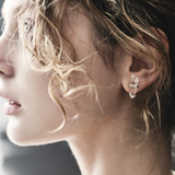 Crystalline Crystal Quartz Diamond Studs