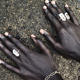 Crystalline Crystal Quartz Diamond Gold Ring