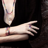 Gemstone Amethyst Double Ring