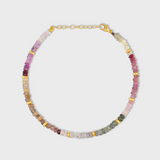 Arizona Light Rainbow Sapphire Mini Gold Bead Bracelet