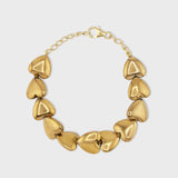 Hematite Golden Heart Bracelet