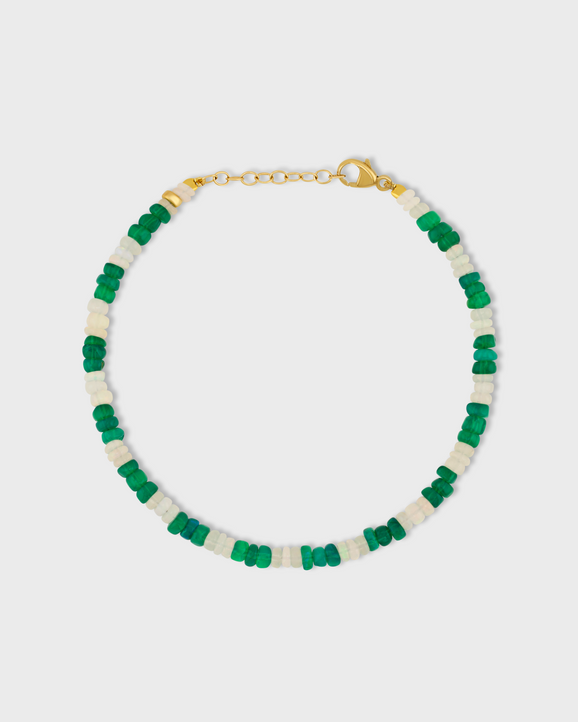 Soleil Mini White & Green Opal Stripe Bracelet