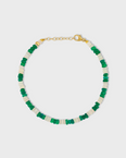 Soleil Mini White & Green Opal Stripe Bracelet