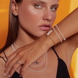 April Birthstone White Sapphire Emerald Cut Earrings