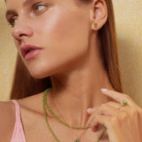 August Peridot Emerald Cut Earrings