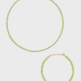 Birthstone August Peridot Bracelet & Necklace Set