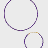Birthstone February Amethyst Bracelet & Necklace Set