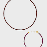 Birthstone January Garnet Bracelet & Necklace Set