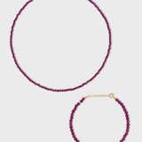 Birthstone July Ruby Bracelet & Necklace Set