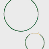 Birthstone May Emerald Bracelet & Necklace Set