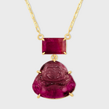 Happy Buddha Bicolor Tourmaline Necklace