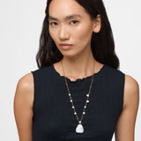 Happy Buddha Rainbow Moonstone Topaz Crown Pearl Necklace