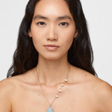Happy Buddha Aquamarine Pearl Necklace