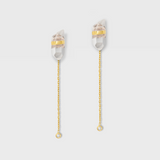 Crystalline Diamond Bezel Drop Crystal Earring Pair