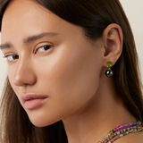 Ocean Peridot Black Sea Pearl Earrings