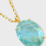 Gemstone Aquamarine Oval Necklace