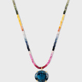 Arizona Rainbow Sapphire London Blue Topaz Charm Necklace