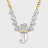 Crystalline Crystal Quartz Diamond Heart Necklace