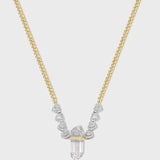 Crystalline Crystal Quartz Diamond Heart Necklace
