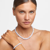 Aurora Blue Lace Agate Fancy Cut Necklace