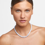 Aurora Blue Lace Agate Fancy Cut Necklace